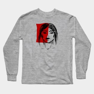 Artistic face of a woman Long Sleeve T-Shirt